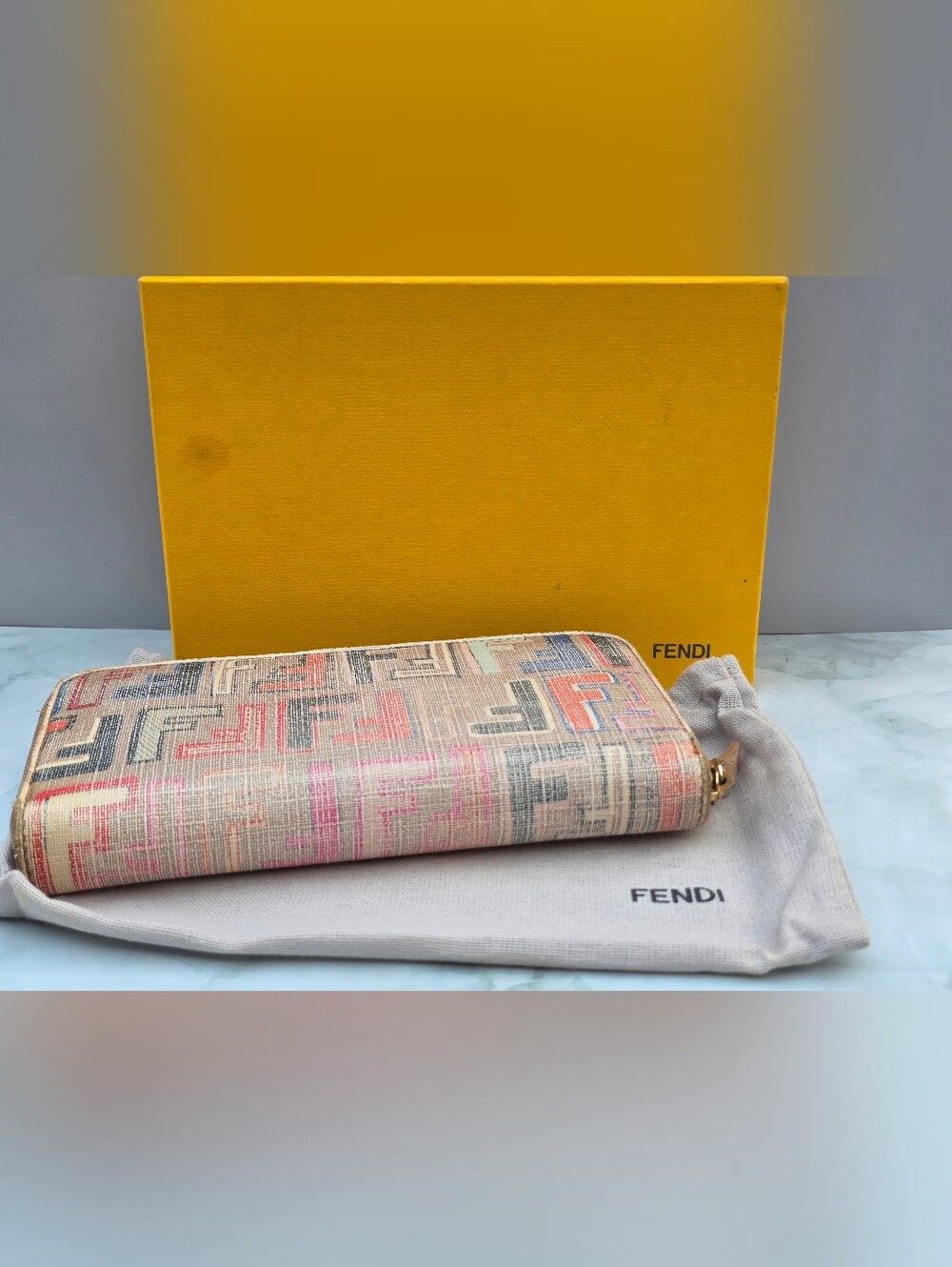 Fendi Multicolor Zucca Zip Around Wallet